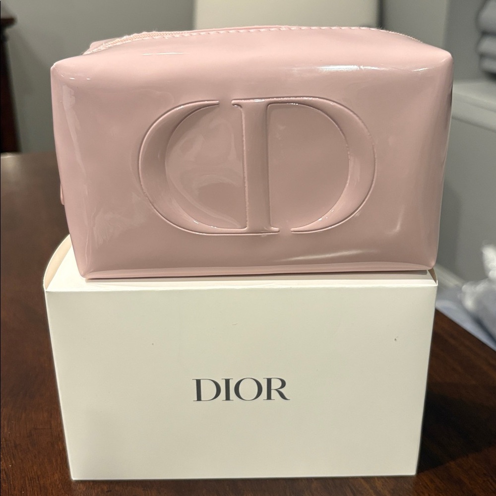 Christian Dior Newly Released Faux Pink Patent 2026 Cosmetics & Accessory Bag